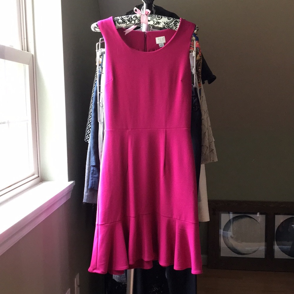 3/$20 Bright pink ruffle bottom dress